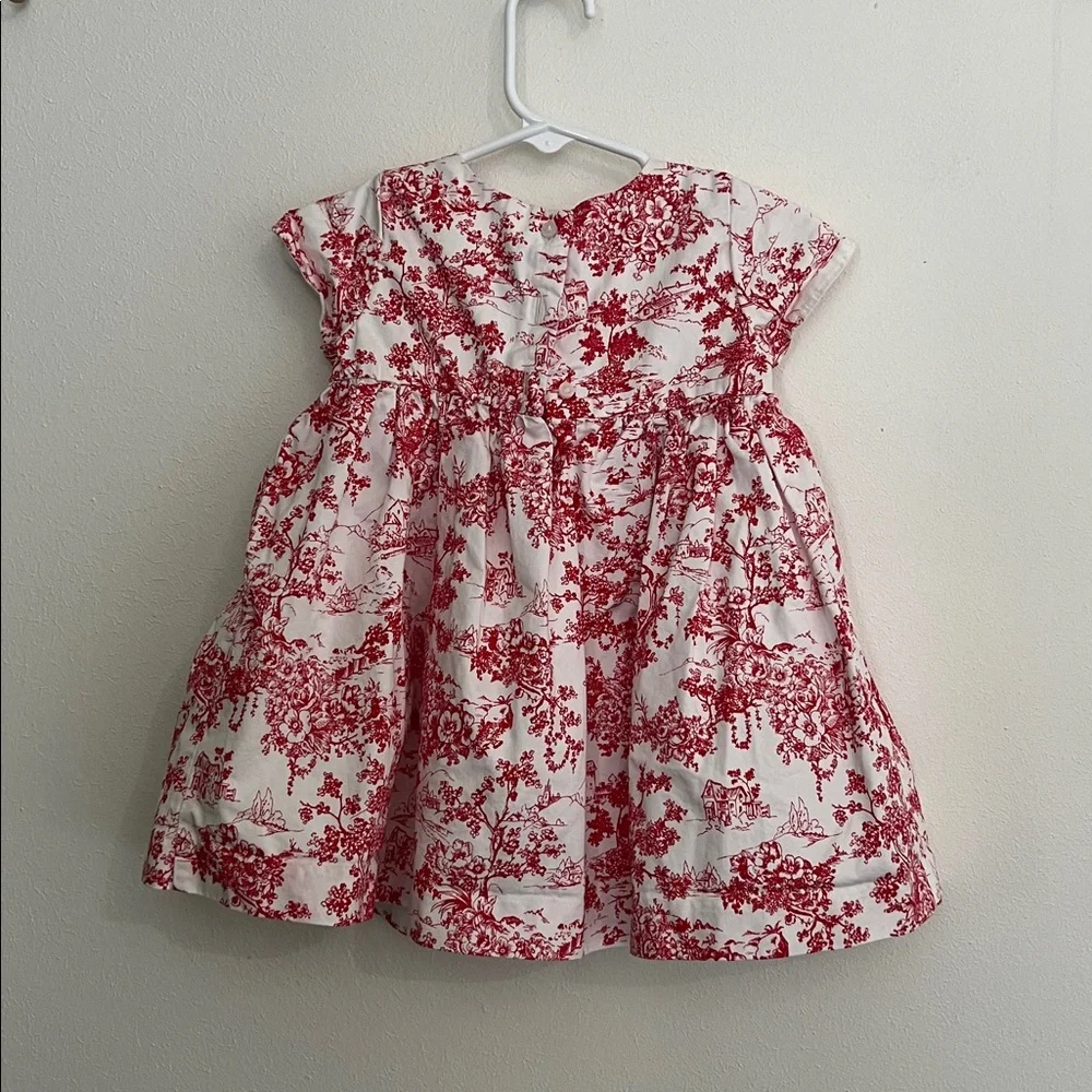 Janie and Jack Red Toile Baby Dress - Picture 3 of 6